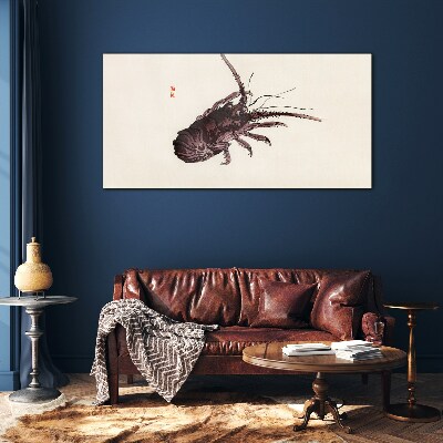 The elegance of shrimp Glass Wall Art