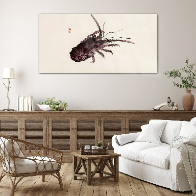 The elegance of shrimp Glass Wall Art