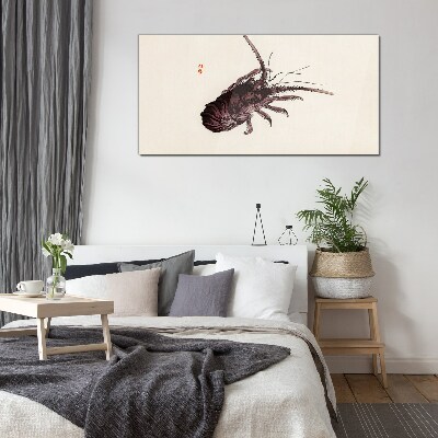 The elegance of shrimp Glass Wall Art