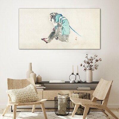 Modern animal monkey Glass Wall Art