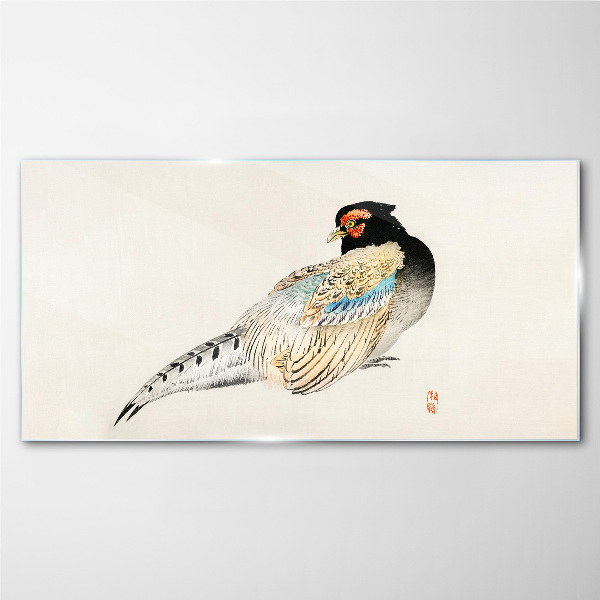 Pheasant in Elegant Plumage Glass Print