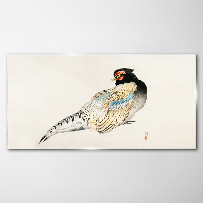 Pheasant in Elegant Plumage Glass Print