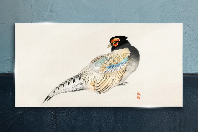 Pheasant in Elegant Plumage Glass Print