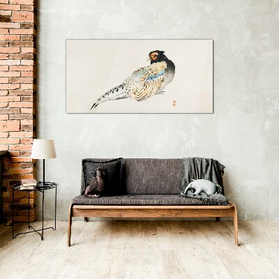 Pheasant in Elegant Plumage Glass Print