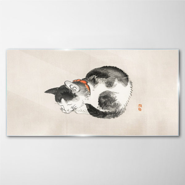 Sleeping cat Glass Print