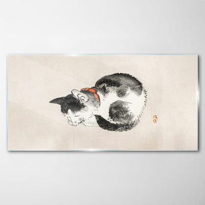 Sleeping cat Glass Print
