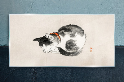 Sleeping cat Glass Print