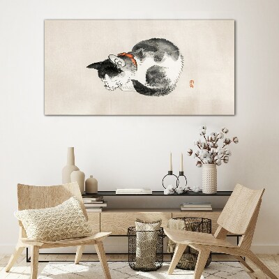 Sleeping cat Glass Print