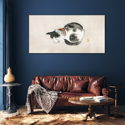 Sleeping cat Glass Print