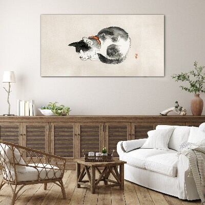 Sleeping cat Glass Print