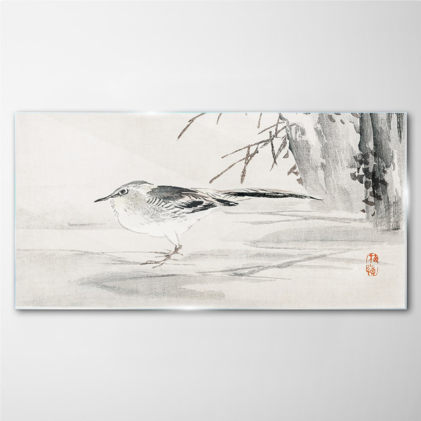 Winged peace over the water Glass Print