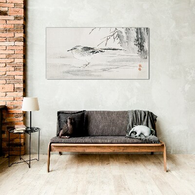 Winged peace over the water Glass Print