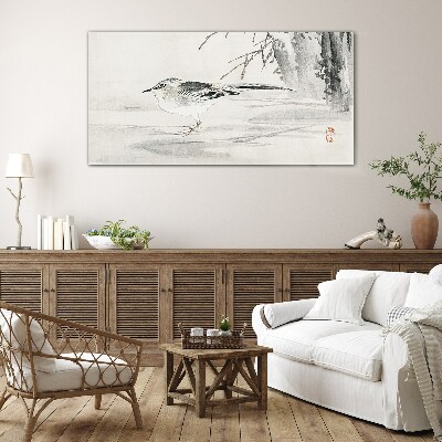 Winged peace over the water Glass Print