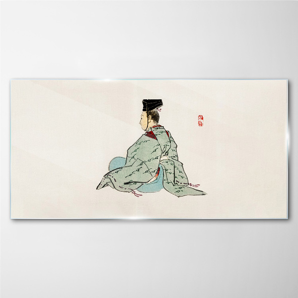 Japanese beauty in traditional kimono Glass Print