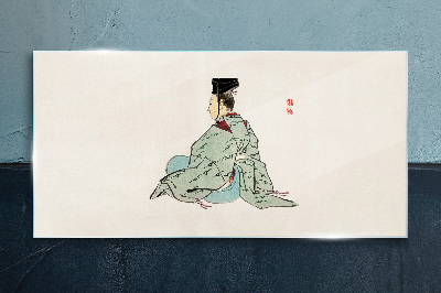 Japanese beauty in traditional kimono Glass Print