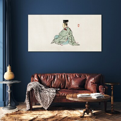Japanese beauty in traditional kimono Glass Print