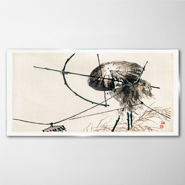 Jellyfish in Abstract Lines Glass Print