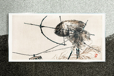 Jellyfish in Abstract Lines Glass Print