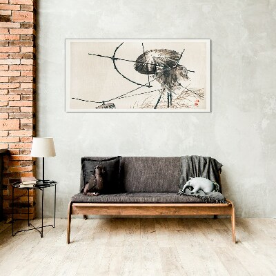 Jellyfish in Abstract Lines Glass Print
