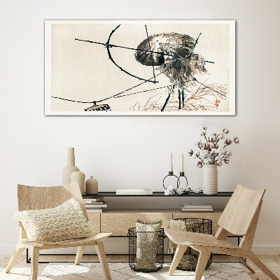 Jellyfish in Abstract Lines Glass Print