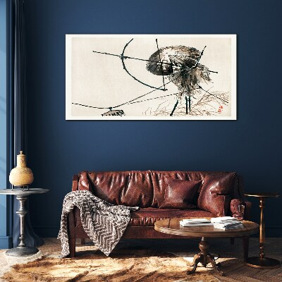 Jellyfish in Abstract Lines Glass Print