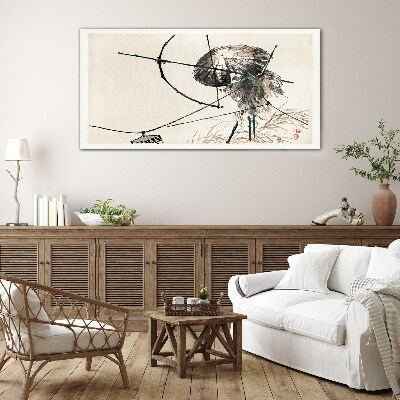 Jellyfish in Abstract Lines Glass Print