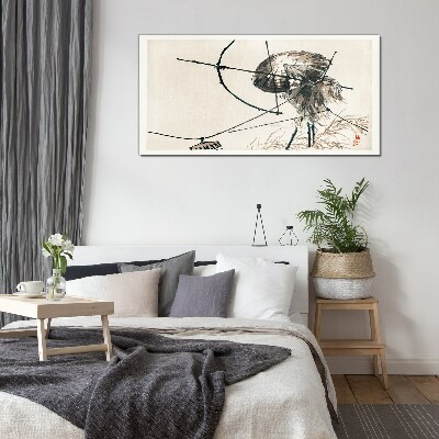 Jellyfish in Abstract Lines Glass Print