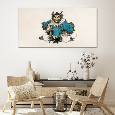 Master in blue robe Glass Print