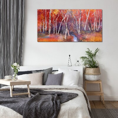 Abstract autumn nature Glass Wall Art