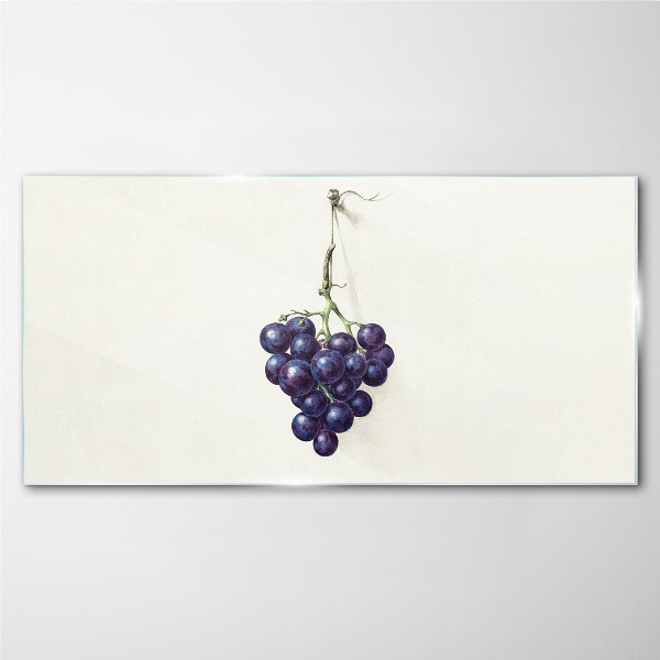 Grapes on a white background Glass Print