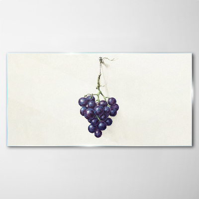 Grapes on a white background Glass Print