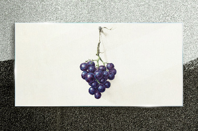 Grapes on a white background Glass Print