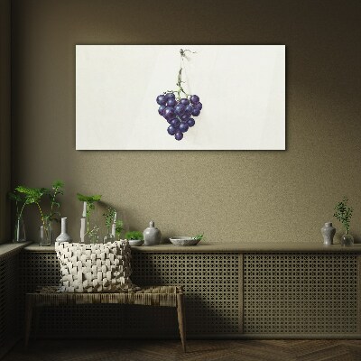 Grapes on a white background Glass Print
