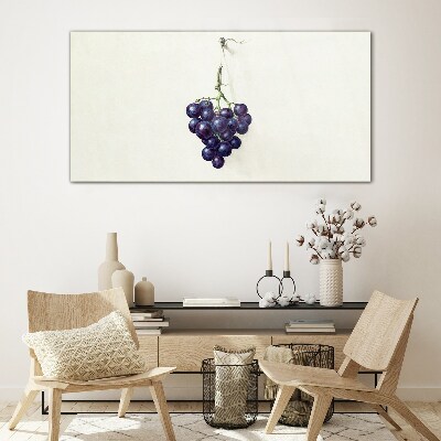 Grapes on a white background Glass Print