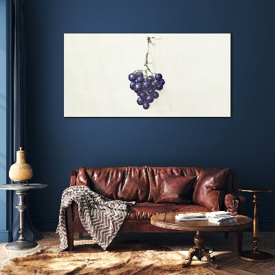Grapes on a white background Glass Print