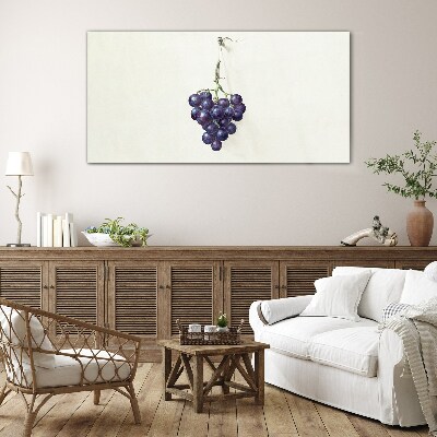 Grapes on a white background Glass Print