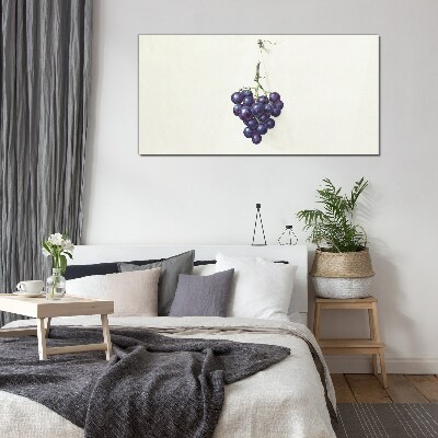 Grapes on a white background Glass Print