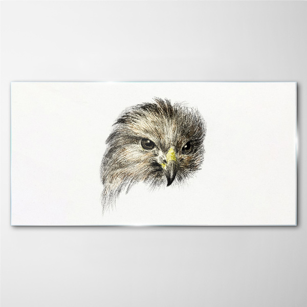 Portrait of a bird of prey Glass Print