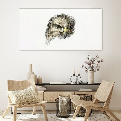 Portrait of a bird of prey Glass Print