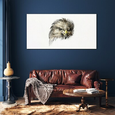 Portrait of a bird of prey Glass Print