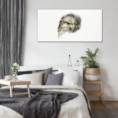 Portrait of a bird of prey Glass Print