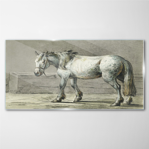 Animal horse jean bernard Glass Print