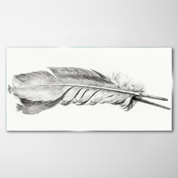 The delicacy of a pen on a white background Glass Print