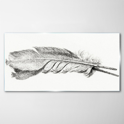 The delicacy of a pen on a white background Glass Print