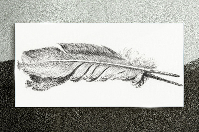 The delicacy of a pen on a white background Glass Print