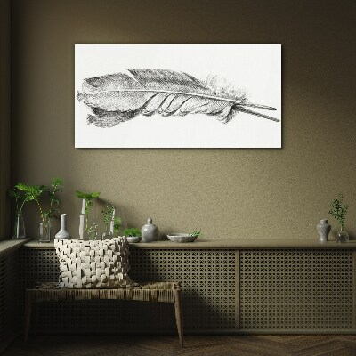 The delicacy of a pen on a white background Glass Print