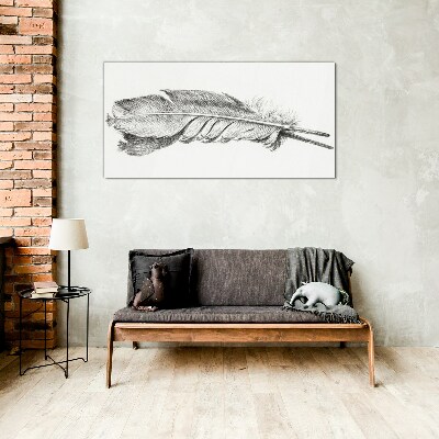 The delicacy of a pen on a white background Glass Print