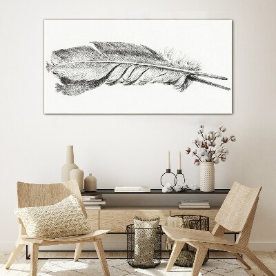 The delicacy of a pen on a white background Glass Print