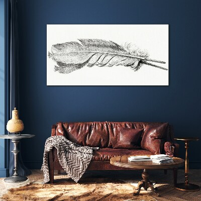 The delicacy of a pen on a white background Glass Print
