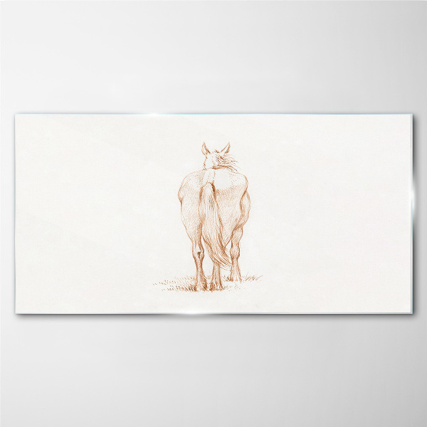 The back of the horse in a delicate shade Glass Print